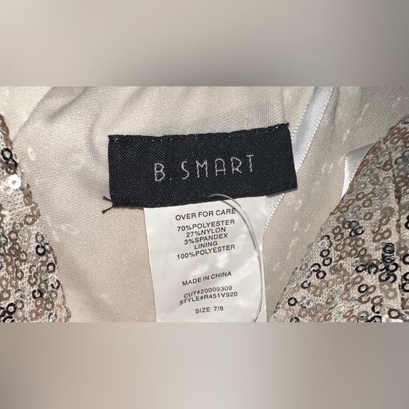 NWT! B. Smart Gold Sequin long formal dress size 7/8 - Picture 7 of 10